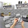 AMOYUN 12 pezzi Adesivi per Piastrelle, 15x30cm Adesivi Mattonelle Impermeabile PVC Autoadesivo Decorazione Adesivi Parete Wall Stickers per Piastrelle del Bagno e Della Cucina