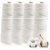AUAUY 4 Vol Macrame Corda 3mm X 50m, Macramè Filo Naturale, Cordino per Borse Uncinetto, fettuccia per borse a uncinetto, DIY Knitting Craft, Home Decor Camera da Letto e Decorazioni Nuziali (Beige)