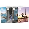 Paris 2024 Set di 10 quaderni sportivi, 9 x 14 cm, a righe, 6 mm, 60 pagine, rilegate, copertina laccata, colori assortiti