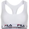 FILA Reggiseno Donna Cotone, Reggiseno Sportivo, Senza Ferretto, Bianco, Taglie L
