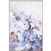 DRW Quadro tela con cornice in legno naturale con fiori nei toni rosa e malve 122,6 x 82,6 x 4,3 cm