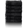 Glart - Set di asciugamani premium in spugna, disponibili in 6 colori e 5 dimensioni, composto da 6 asciugamani per il viso da 30x30 cm, nero