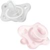 Chicco PhysioForma - Succhietto Gommotto Mini Soft 0-2M Silicone Rosa, 2 Pezzi