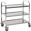 HOMCOM Carrello da Cucina 3 Ripiani e 4 Ruote con Freni Cuscinetti Anti-Collisione in Acciaio Inossidabile 430 Argento 85x45x90cm|Aosom