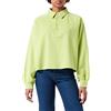 NA-KD Buttoned Collar Sweater Polo a Maniche Lunghe, Lime, M Donna