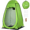 DecHome Tenda Doccia da Campeggio Spiaggia ed Esterni con Porta a Cerniera Borsa per Trasporto Tasca Portaoggetti e Gancio 126x124x189cm Verde - 258GNA20