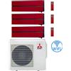 Mitsubishi Climatizzatore Condizionatore Mitsubishi Kirigamine Style Wifi R32 Rosso Trial Split Inverter 9000 + 12000 + 12000 BTU con U.E. MXZ-3F68VF NOVITÁ Classe A++/A+