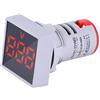 Yuecoom Voltmetro con display digitale AC20-500V AC con indicatore luminoso a LED, monitor del misuratore di tensione della lampada di segnale quadrata mini(rosso)