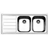Apell PRONTA CONSEGNA - SPEDIZIONE IMMEDIATA Lavello da Incasso 2 Vasche con Gocciolatoio a Sinistra Semifilo 116 x 50 cm Acciaio Inox Linear Apell LN1162ILBC