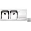 Apell Lavello da Incasso 2 Vasche con Gocciolatoio a Destra 116 x 50 cm Acciaio Inox Antigraffio Serie Venezia Apell VE1162IRAC