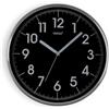 VERSA Natxitua Orologio da Parete Decorativo per Cucina, Soggiorno o Sala da Pranzo, Stile Semplice e Tradizionale, Misure (Al x L x P) 30.5 x 30.5 x 4.3, Colore Nero e Argento.