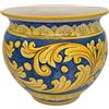 CERAMICHE CALTAGIRONE Portavaso ceramica Caltagirone Ornato Blu cm 33