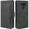 HualuBro Cover per LG K50S, Flip Cover a Libro in Premium PU Pelle Magnetica Antiurto Case Portafoglio Custodia per LG K50S Cover - Nero