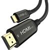 Ablink Cavo USB C a HDMI 2.0 3metri - Cavo Thunderbolt 4/3 a HDMI 4K,per MacBook Pro/Air,iPad Pro,iMac,XPS 17,Home Office,Giocatore di giochi