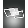 Fabas Luce Bard plafoniera moderna 39w luce calda LED doppio quadrato dimmerabile bianco