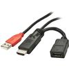 Lindy 41080 Cavo HDMI injector di alimentazione M/F con USB, 15cm