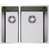 CM PRONTA CONSEGNA - SPEDIZIONE IMMEDIATA Lavello da Incasso 2 Vasche 550 x 440 mm Vasca Grande a Destra Filotop Slim Acciaio Inox Satinato IN-TECH CM 017315.D0.01.2098