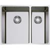 CM PRONTA CONSEGNA - SPEDIZIONE IMMEDIATA Lavello da Incasso 2 Vasche 550 x 440 mm Vasca Grande a Sinistra Filotop Slim Acciaio Inox Satinato IN-TECH CM 017315.S0.01.2098