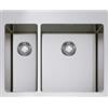 CM PRONTA CONSEGNA - SPEDIZIONE IMMEDIATA Lavello da Incasso 2 Vasche 565 x 510 mm Filotop Slim Vasca Grande a Destra Acciaio Inox Satinato con Fascia Miscelatore IN-TECH MIX CM 017325.D2.01.2099