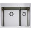 CM PRONTA CONSEGNA - SPEDIZIONE IMMEDIATA Lavello da Incasso 2 Vasche 565 x 510 mm Filotop Slim Vasca Grande a Sinistra Acciaio Inox Satinato con Fascia Miscelatore IN-TECH MIX CM 017325.S2.01.2099