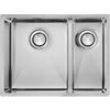 CM PRONTA CONSEGNA - SPEDIZIONE IMMEDIATA Lavello da Incasso 2 Vasche 585 x 440 mm Filotop Slim Sottotop Vasca Grande a Sinistra Acciaio Inox Satinato ZEFFIRO CM 012081.S0.01.2022