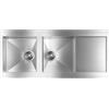 CM PRONTA CONSEGNA - SPEDIZIONE IMMEDIATA Lavello da Incasso 2 Vasche con Gocciolatoio Reversibile 116 x 52 cm Slim Acciaio Inox Satinato 2 Fori REVERS CM 012987.X2.01.2033 012987RCSSP