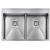 CM PRONTA CONSEGNA - SPEDIZIONE IMMEDIATA Lavello da Incasso 2 Vasche 77 x 50 cm Slim Acciaio Inox Satinato BATÌK CM 012032.X2.01.2033 - 012032XCSSP