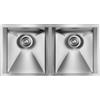 CM PRONTA CONSEGNA - SPEDIZIONE IMMEDIATA Lavello da Incasso 2 Vasche 87,5 x 45 cm Sottotop Acciaio Inox Satinato FOCUS CM 015215.X0.01.2018 015215XCSSP