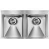CM PRONTA CONSEGNA - SPEDIZIONE IMMEDIATA Lavello da Incasso 2 Vasche 87,5 x 50 cm Slim Acciaio Inox Satinato con Fascia Miscelatore FOCUS MIX CM 015225.X3.01.2033 015225XCSSP