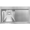 CM PRONTA CONSEGNA - SPEDIZIONE IMMEDIATA Lavello da Incasso 1 Vasca a Sinistra con Gocciolatoio 86 x 50 cm Slim Acciaio Inox Satinato con Fascia Miscelatore GLAMOUR MIX CM 012843.S2.01.2033 012843SCSSP