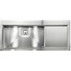 CM PRONTA CONSEGNA - SPEDIZIONE IMMEDIATA Lavello da Incasso 1 Vasca a Sinistra con Gocciolatoio 116 x 50 cm Slim Acciaio Inox Satinato con Fascia Miscelatore GLAMOUR MIX CM 012849.S2.01.2033 012849SCSSP