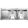 CM PRONTA CONSEGNA - SPEDIZIONE IMMEDIATA Lavello da Incasso 2 Vasche a Destra con Gocciolatoio 116 x 50 cm Slim Acciaio Inox Satinato con Fascia Miscelatore GLAMOUR MIX CM 012847.D3.01.2033 012847DCSSP