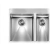 CM PRONTA CONSEGNA - SPEDIZIONE IMMEDIATA Lavello da Incasso 2 Vasche 63 x 50 cm Slim Acciaio Inox Satinato con Vasca grande a Sinistra e Fascia Miscelatore FILORAGGIATO MIX CM 012045.S2.01.2033 012045SCSSP