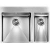 CM PRONTA CONSEGNA - SPEDIZIONE IMMEDIATA Lavello da Incasso 2 Vasche 69 x 50 cm Slim Acciaio Inox Satinato con Vasca grande a Sinistra e Fascia Miscelatore FILORAGGIATO MIX CM 012047.S2.01.2033 012047SCSSP