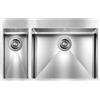 CM PRONTA CONSEGNA - SPEDIZIONE IMMEDIATA Lavello da Incasso 2 Vasche 81 x 50 cm Slim Acciaio Inox Satinato con Vasca grande a Destra e Fascia Miscelatore FILORAGGIATO MIX CM 012049.D2.01.2033 012049DCSSP