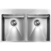 CM PRONTA CONSEGNA - SPEDIZIONE IMMEDIATA Lavello da Incasso 2 Vasche 77 x 50 cm Slim Acciaio Inox Satinato con Fascia Miscelatore FILORAGGIATO MIX CM 012048.X2.01.2033 - 012048XCSSP
