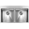 CM PRONTA CONSEGNA - SPEDIZIONE IMMEDIATA Lavello da Incasso 2 Vasche 85 x 50 cm Slim Acciaio Inox Satinato con Fascia Miscelatore FILORAGGIATO MIX CM 01204C.X2.01.2033 01204CXCSSP