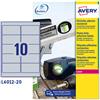 AVERY ETICHETTE POLIESTERE ARGENTO L6012-20 20FG A4 96X50,8MM