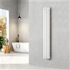 EMKE Radiatore piccolo 1600 x 240 mm, ovale a pannello, attacco centrale, verticale, design, radiatore tubolare, monostrato, bianco, 427 Watt