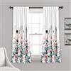 Lush Decor Zuri Flora Coppia di tende a pannello da finestra filtranti, 160 x 132 cm (lunghezza x larghezza), blu e corallo