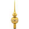 Ornex Puntale ornamentale (28x7cm) in vetro soffiato e decorato a mano per albero di Natale, oro
