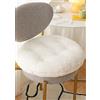 SMIUPIN Confortevole quadrato e rotondo artificiale Lambswool Pads sedia, morbido cuscino di seduta della sedia peluche Cuscini cuscino per la casa ufficio meditazione (35cm, tondo-bianco)