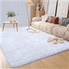 GISIONLARI Tappeti Salotto Shaggy Tappeto a Pelo Lungo Tappeto Peloso Soggiorno Salotto Moderno Cameretta Tappeti Pelosi Camera da Letto Morbido Tappetino Antiscivolo Morbido e Soffice (160 x 200 cm, Bianco)