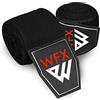 WFX Guantoni da boxe 3,5 4,5 m, per arti marziali, guanti interni, cinghie di supporto per il polso, punzonatura sotto le nocche a mano, borsa da allenamento pesante elastica per Muay (3,5 m, nero)