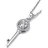 MomentWish Collane chiave per le donne, 1Carat Moissanite Heart Collane, D Colore VVS1 Simulato Diamante 925 Sterling Silver Key Collana