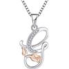 starchenie Collana Alfabeto con Rose Collana Lettera G Ciondolo Zirconi Collana in Argento 925 da Donna