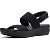 Clarks Arla Stroll, Sandali Donna, Black, 39 EU