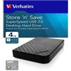 Verbatim - HDD Esterno USB 3.0 - 3.5" - 4TB - 47685 47685