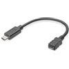 DIGITUS Cavo adattatore USB 2.0-0,1 m - da USB C (M) a USB Micro B (F) - 480 Mbps - Adattatore USB - Nero