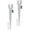 KOTARBAU® 2 pz. Supporto per Pali in Legno - 0-160 mm - Acciaio Zincato - 70 cm - Porta Palo Legno - Argento - Ancoraggio Regolabile Per Pali - Staffa a U - Fissaggio Staffa a Terra